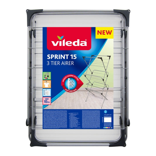 Vileda Tendedero interior Sprint de 15 m y 3 niveles