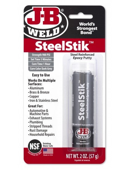 Bâton de mastic époxy JB Weld SteelStik, 57 g