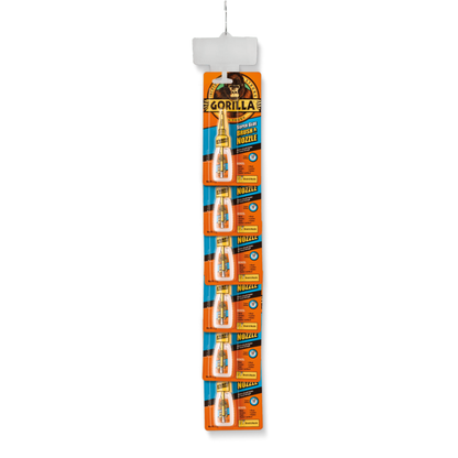 Gorilla Super Glue Brush & Nozzle 6 Piece Clip Strip