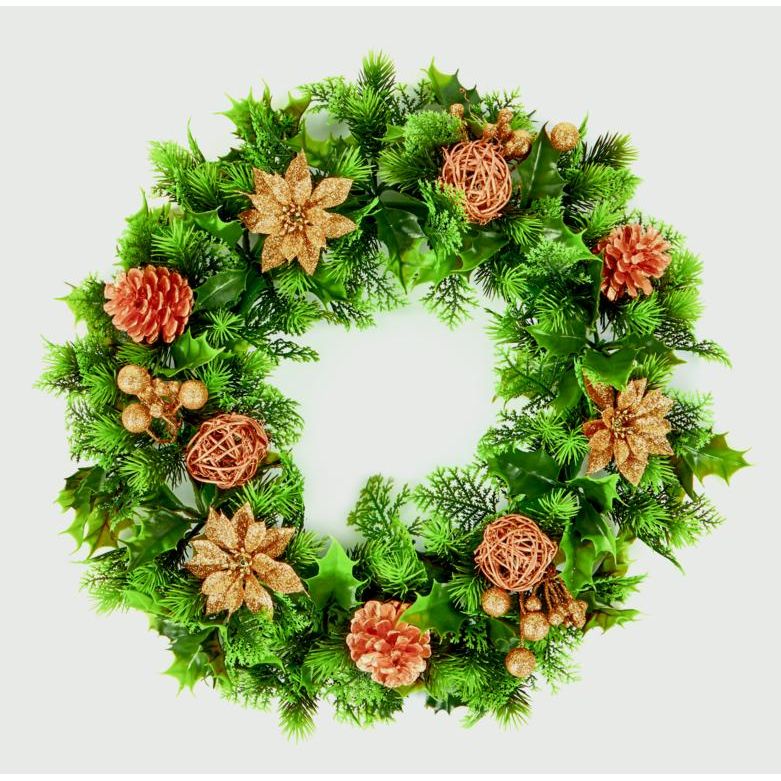 Premier Poinsettia Wreath