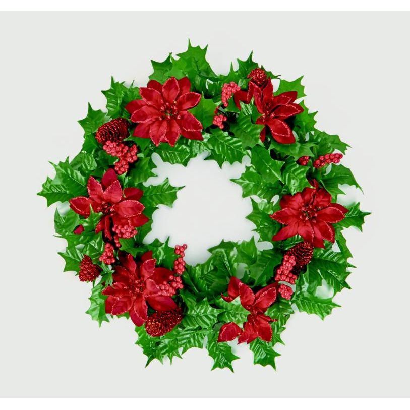 Premier Poinsettia Wreath