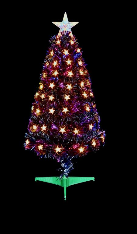 Premier Slim Black Fibre Optic Tree Warm White LED Star