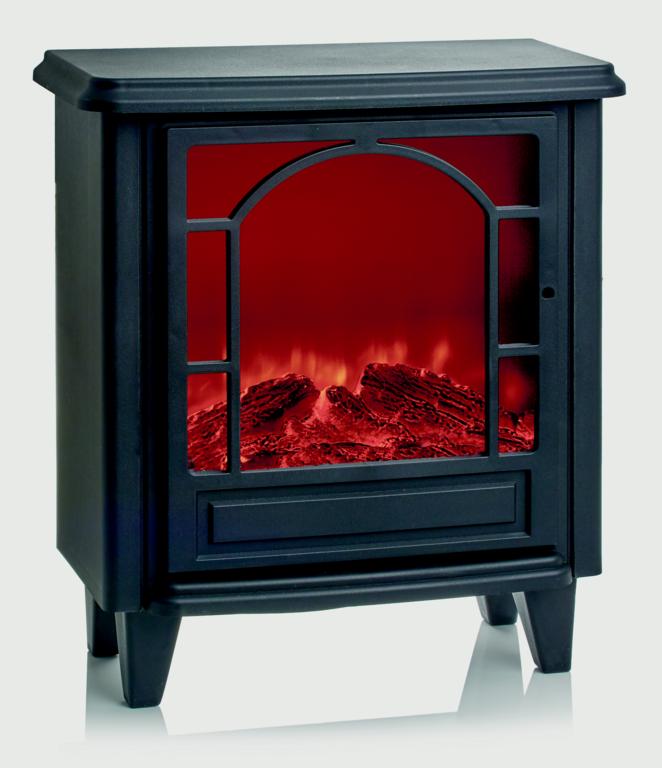Premier Black Fireplace With Timer 21cm