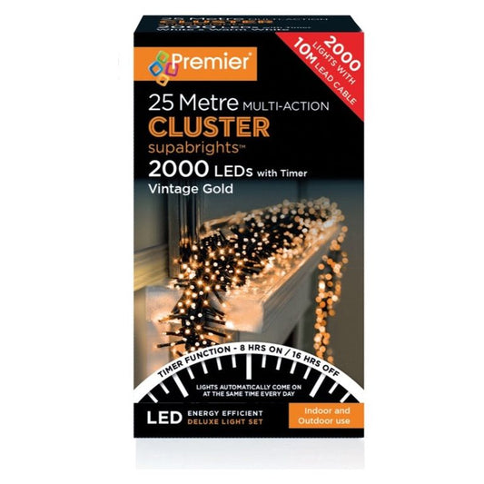 Premier 2000 LED Multi Action Supabrights Cluster Lights With Timer