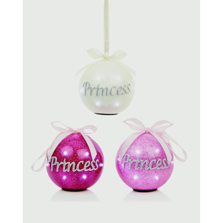 Premier LED  Princess Glitter Bauble O