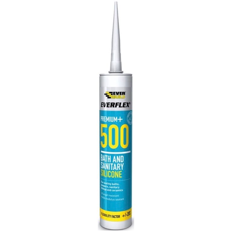 Everbuild Everflex 500 Bath & Sanitary Silicone 310ml