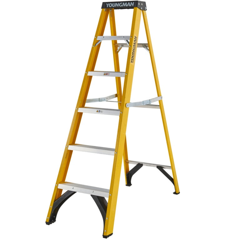 Werner Fibreglass Ladder – 6 Tread