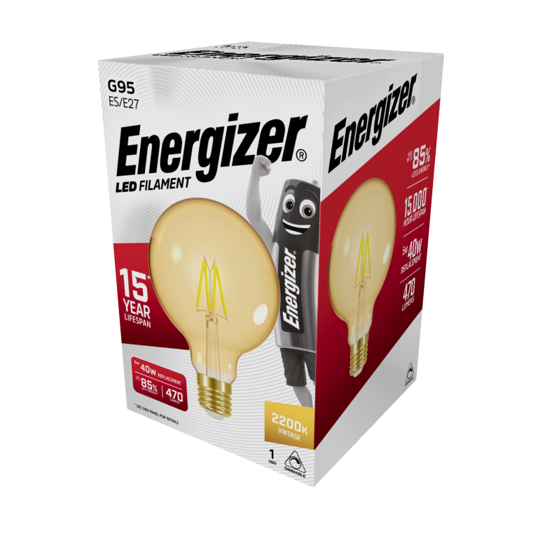 Energizer Filament LED G95 E27 Dimmable