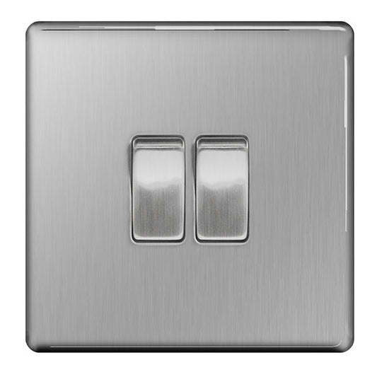 BG Light Switch 10ax Plaque 2 Interrupteur