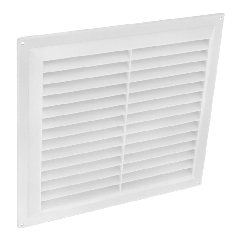 Ventilación tipo persiana de plástico blanco Securit de 9" x 9"