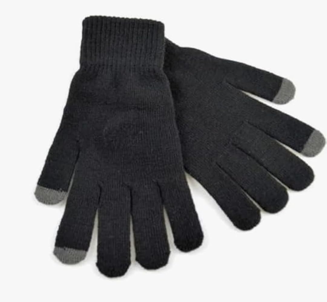 RJM Mens Jacquard Touch Screen Gloves Fur Lining