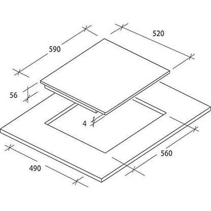 Candy 60cm 4 Zone Induction Hob, Touch Control