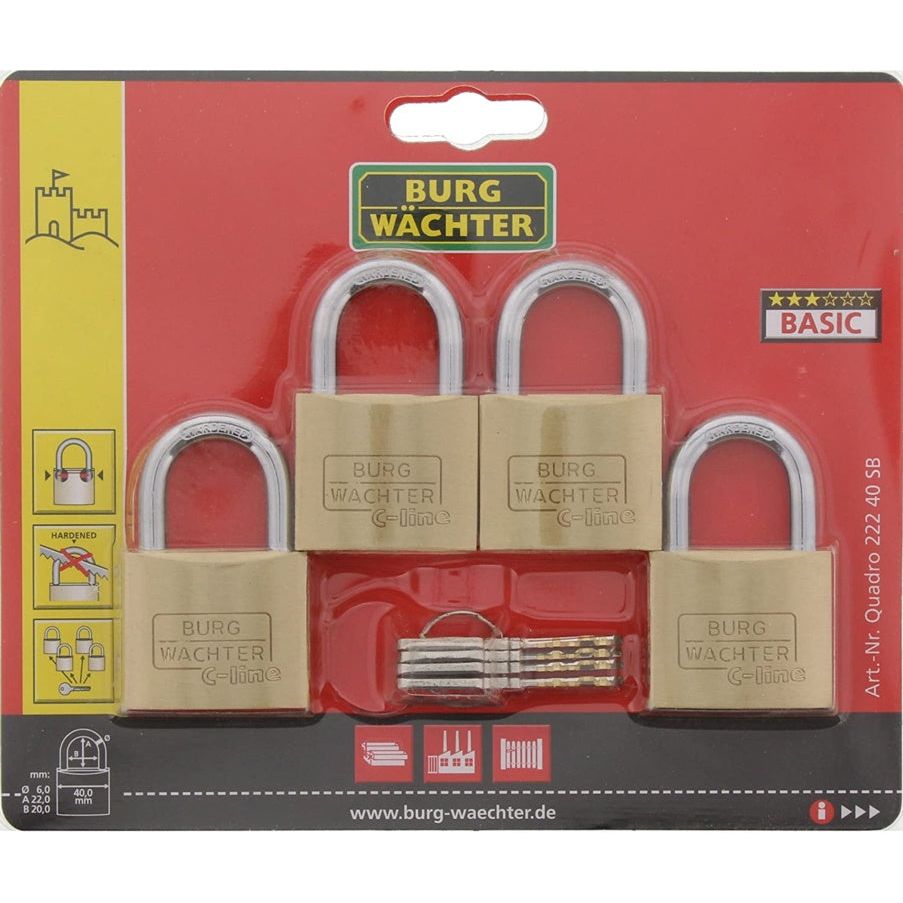 Burg-Wächter Brass Padlock Keyed Alike