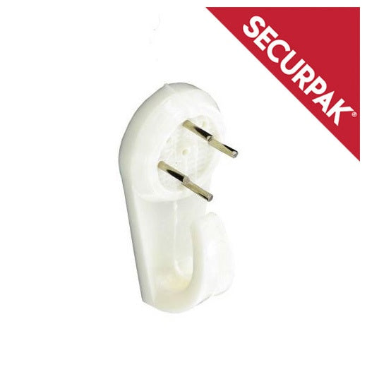 Securpak White Hard Wall Picture Hook