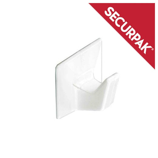 Securpak White Self Adhesive Hook