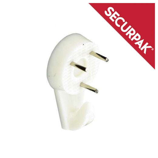 Securpak White Hard Wall Picture Hook