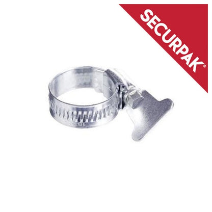 Securpak Zinc Plated Hose Clip W Thumb 5/8" Pack 2