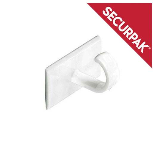 Securpak White Self Adhesive Cup Hook