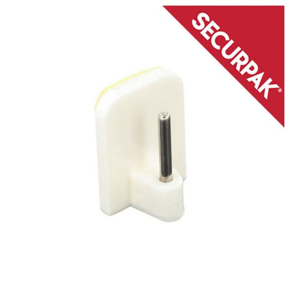 Securpak Self Adhesive Curtain Rod Hook White Pack 2