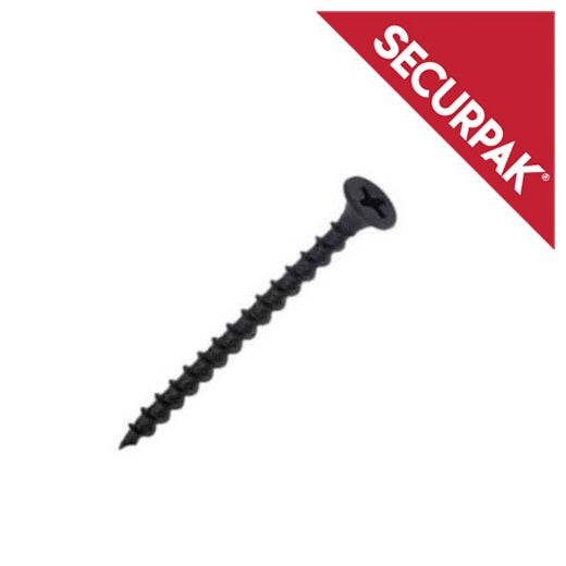 Vis à cloison sèche Securpak noires 3,5x75 paquet de 12