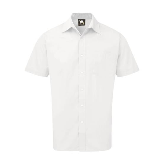 Chemise blanche à manches courtes pour hommes