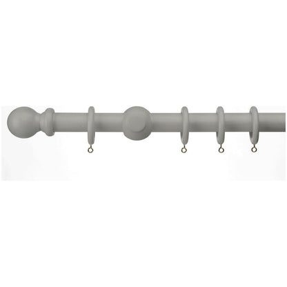 Woodside 28mm Ball Wooden Pole M/Grey