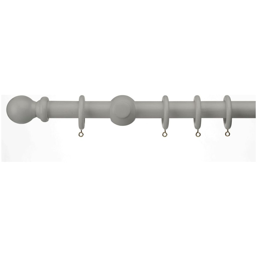 Woodside 28mm Ball Wooden Pole M/Grey