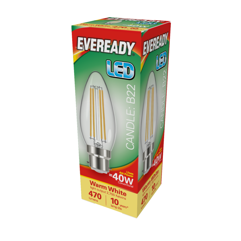 Eveready Vela LED Filamento 470LM B22 BC 4W 27000K