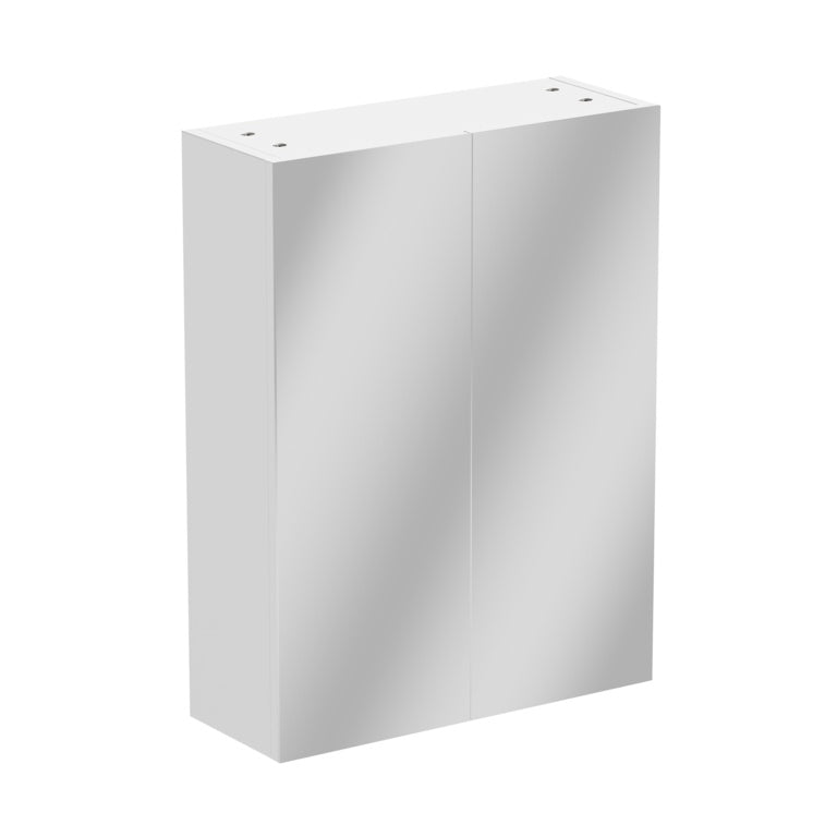 Unidad de pared modular con espejo de doble puerta SP Rydal, color blanco