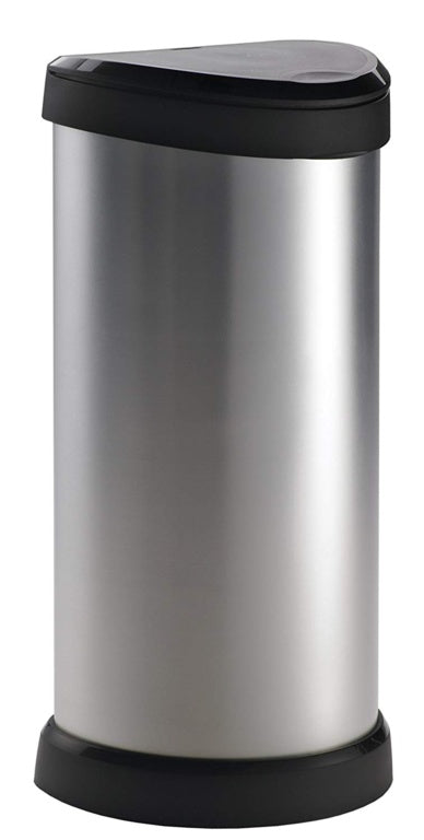 Curver Deco Black & Silver Push Bin