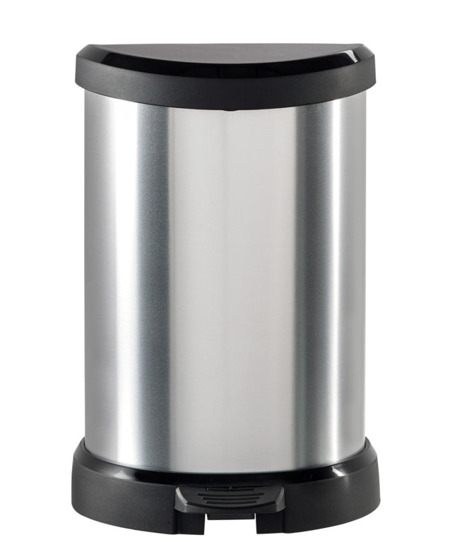 Curver Deco Black & Silver Pedal Bin