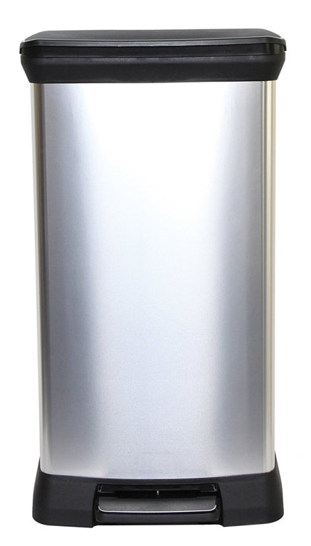 Curver Deco Black & Silver Pedal Bin