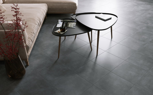 Golden Tile Porcelain Floor Tile 40 x 40cm Pack 7 Lofty Anthracite 1.12m2