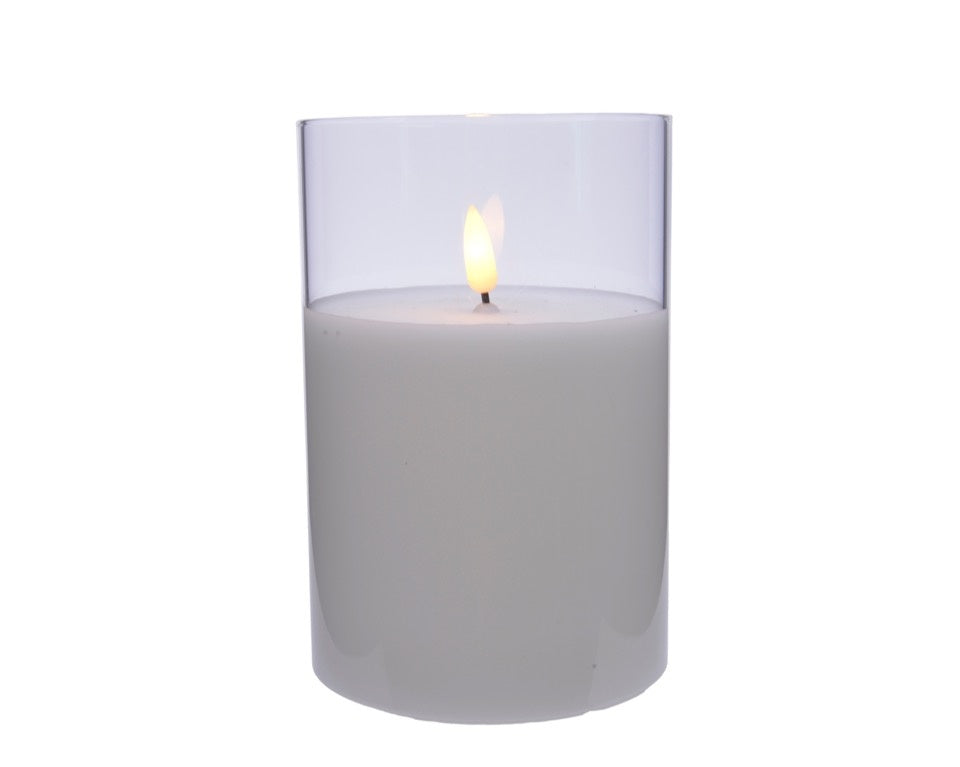 Kaemingk LED Wax Church Candle In Glass