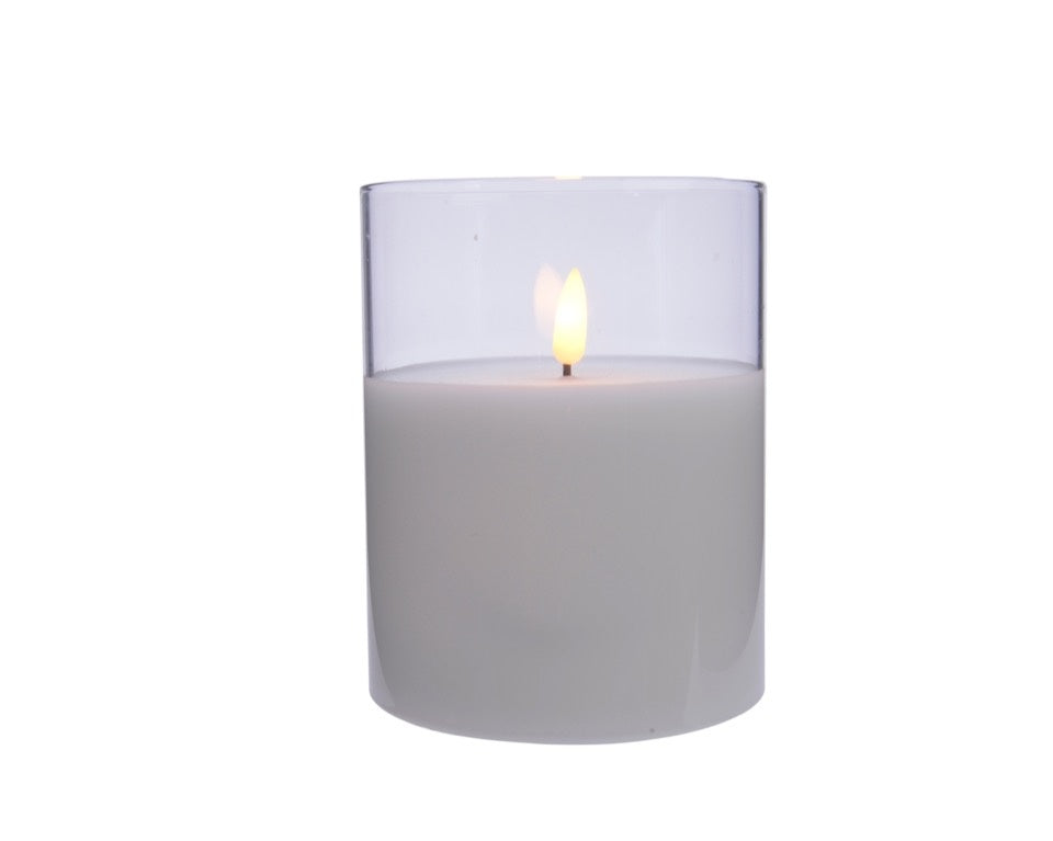 Kaemingk LED Wax Church Candle In Glass