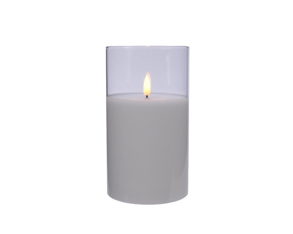 Kaemingk LED Wax Church Candle In Glass