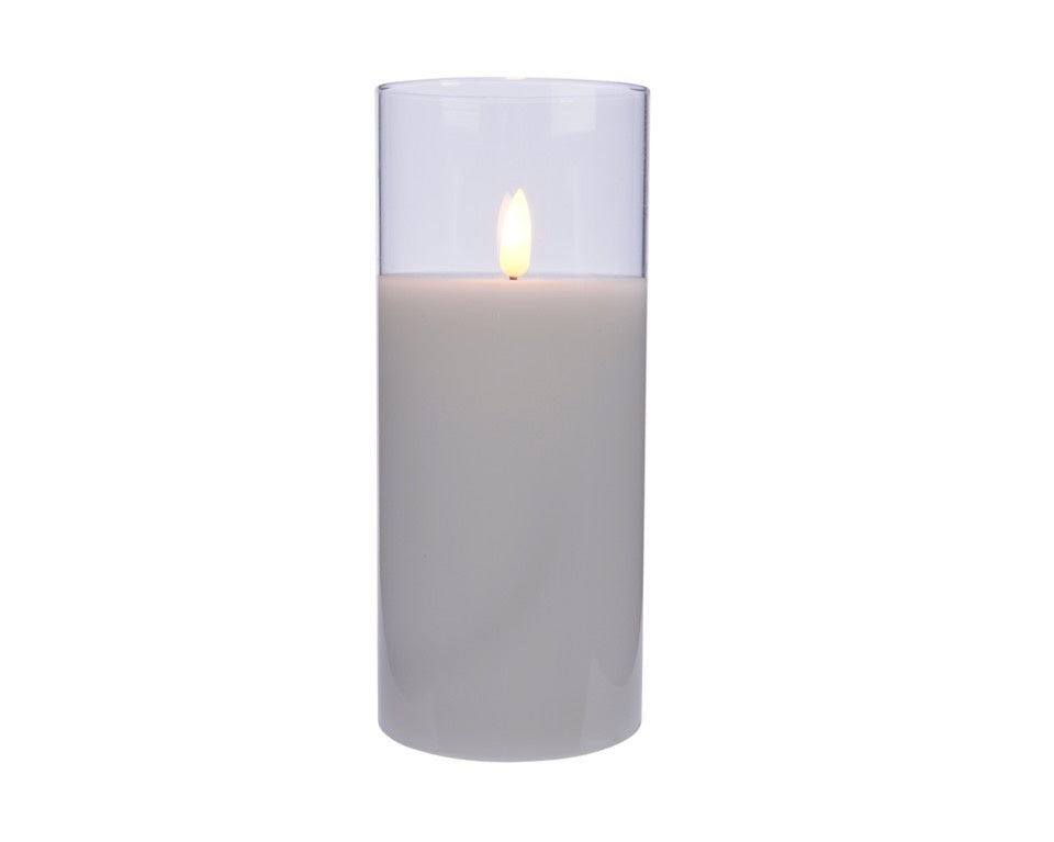 Kaemingk LED Wax Church Candle In Glass