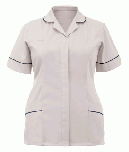 Orbit Ladies Tunic White With Navy Trim