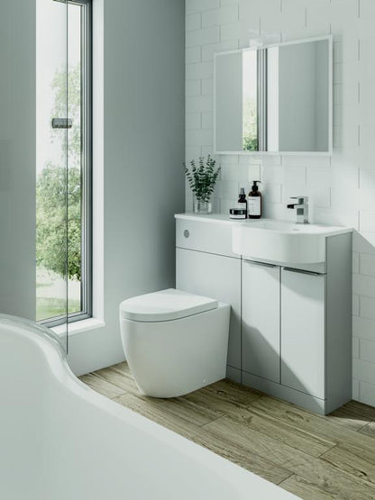 Meuble WC Cavalier en Forme de P Blanc