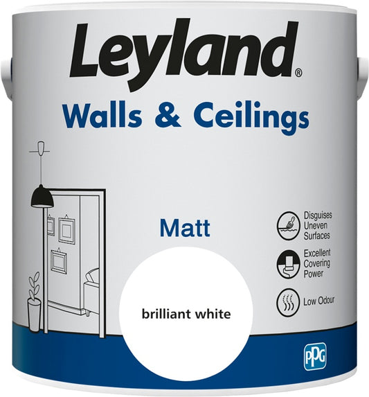 Leyland Walls & Ceilings Matt 2.5L Brilliant White
