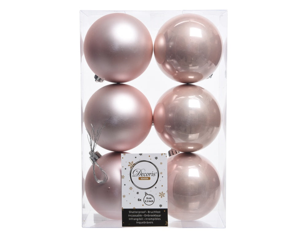 Kaemingk Shatterproof Plain Baubles Pack 6