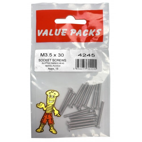 Fast Pak M3.5 X 30 NICKEL SLOT SOCKET SCREWS