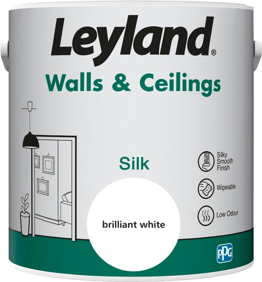Leyland Walls & Ceilings Silk 2.5L Brilliant White