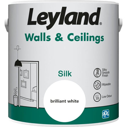 Leyland Walls & Ceilings Silk 2.5L Brilliant White