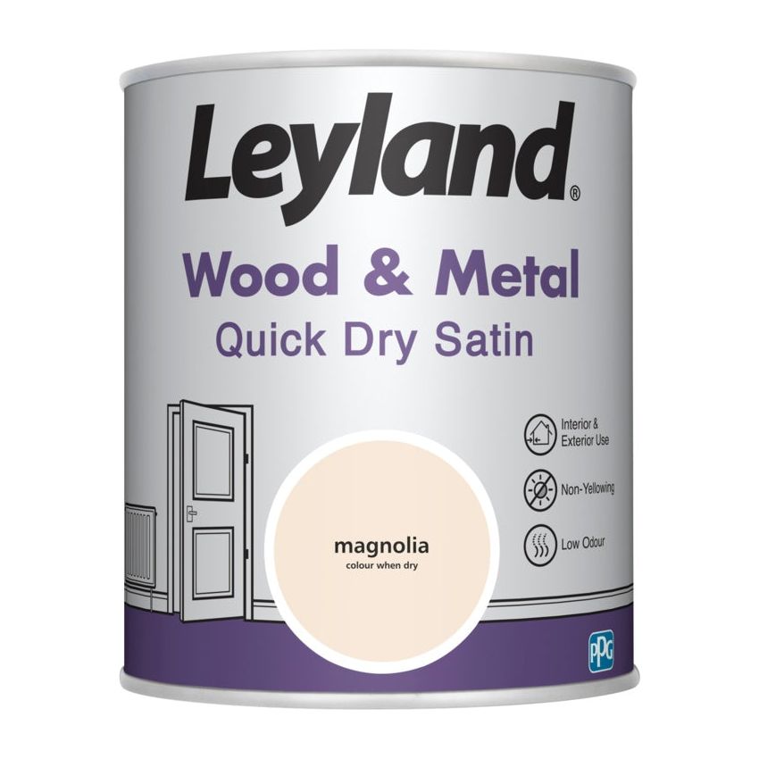 Leyland Wood & Metal Quick Dry Satin 750ml Magnolia