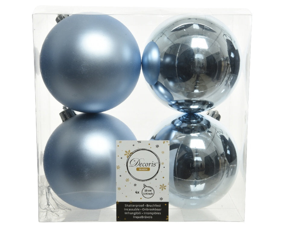 Kaemingk Shatterproof Plain Baubles Pack 4