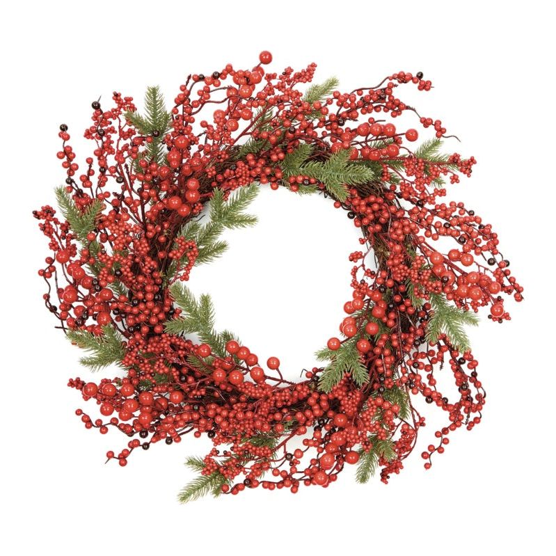 Premier Red Berry Rattan Wreath