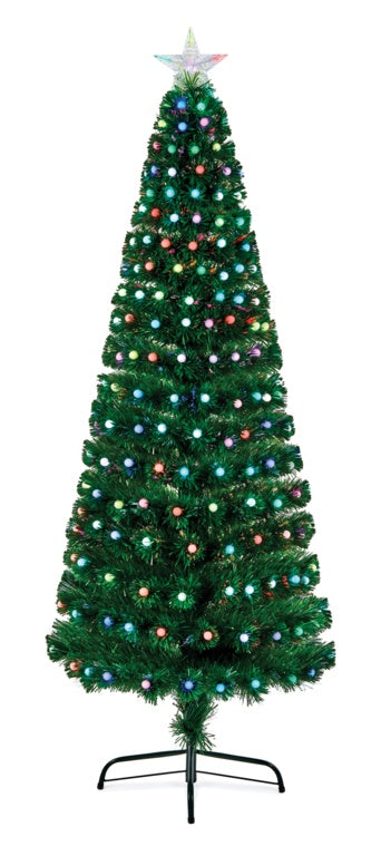 Premier Fibre Optic Tree With Colour Change Ball Decorations