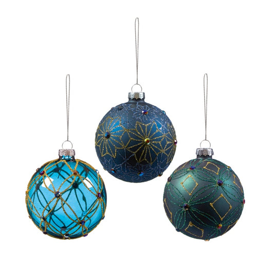 Premier Peacock Blue Green Baubles