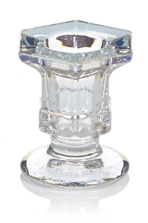 Premier Hexagonal Clear Glass Candle Holder